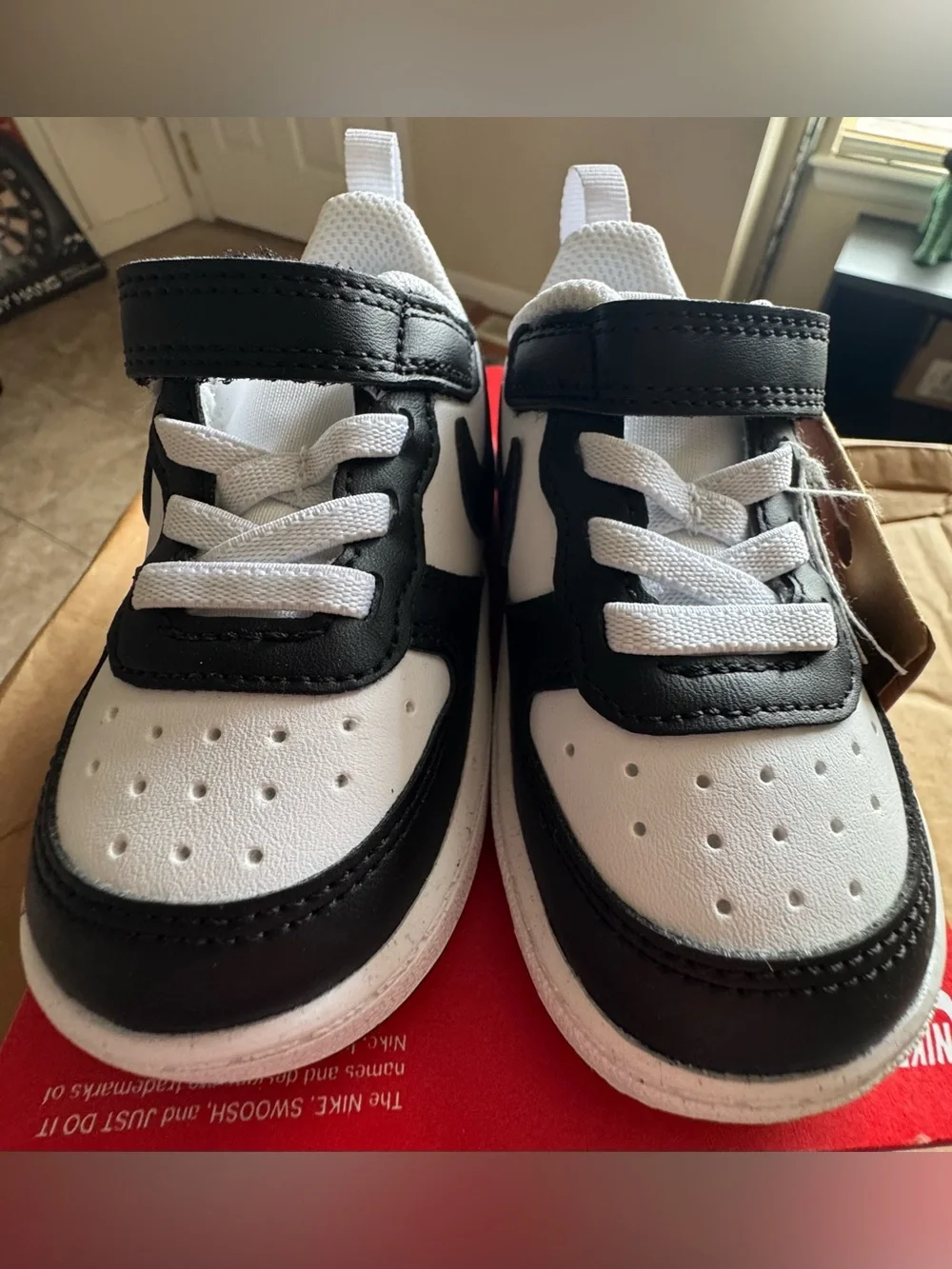 Nike Court Borough Low Recraft White Black, Size 5C. Brand NEW